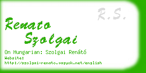 renato szolgai business card